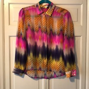 Anthropologie Leifsdottir Neon Blouse